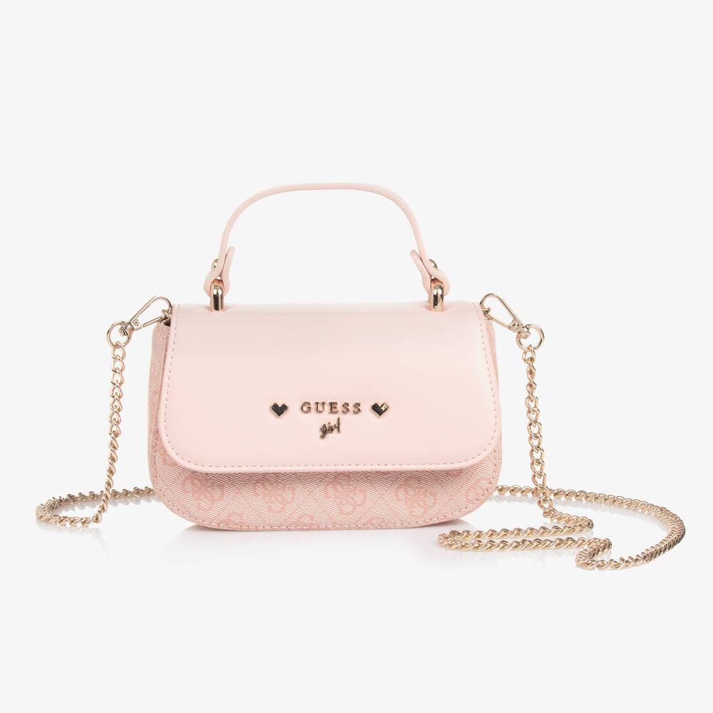 Guess - Girls Pink Faux Leather Bag (18cm) | Childrensalon