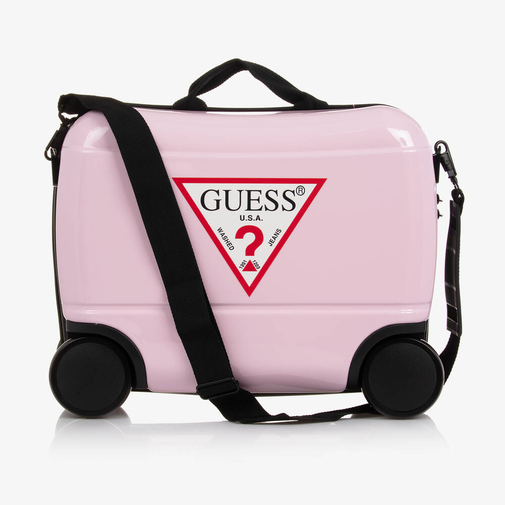 Guess - Girls Pink Wheeled Suitcase (38cm) | Childrensalon