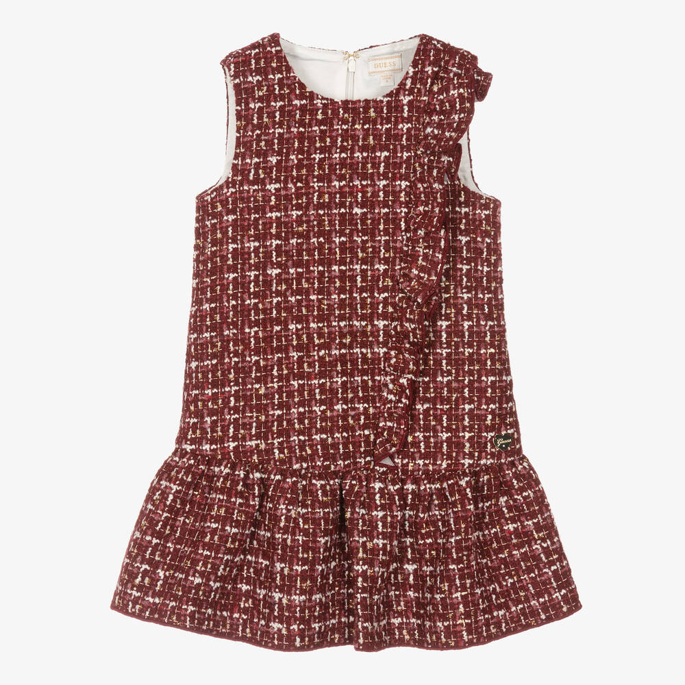 Guess - Girls Red Tweed Dress | Childrensalon