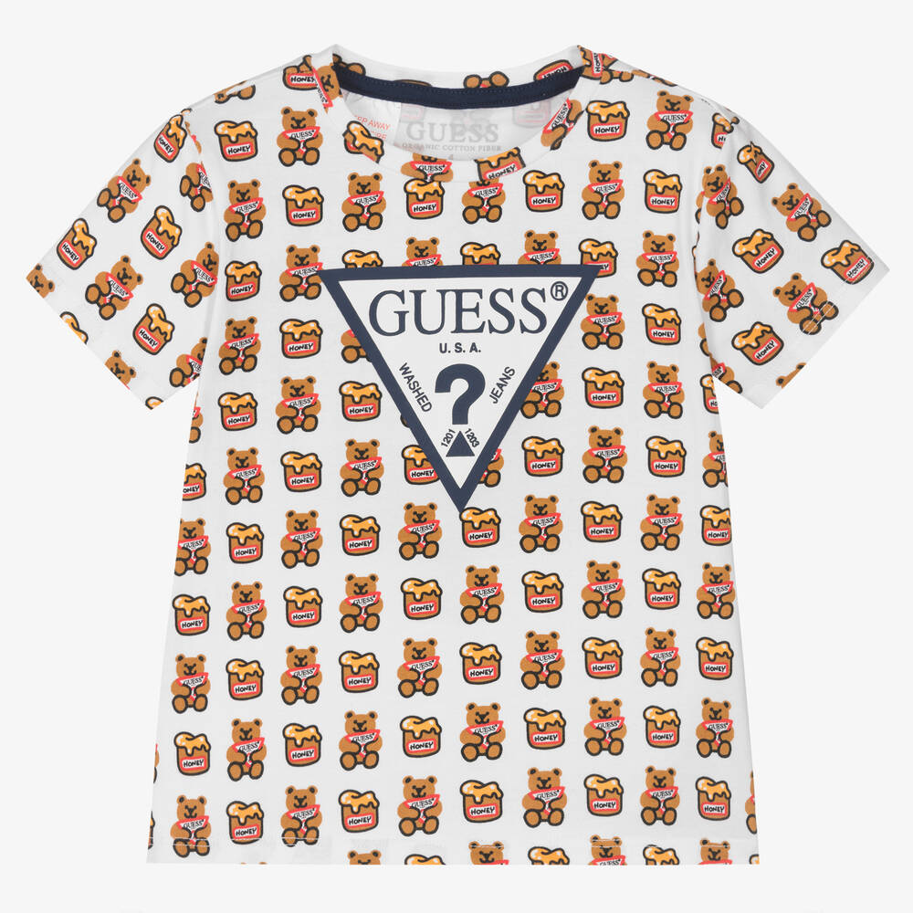 Guess - Кремовая футболка из органического хлопка | Childrensalon