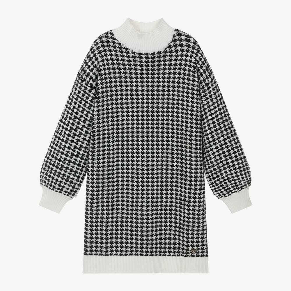 Guess - Junior Girls Black Houndstooth Jumper Dress | Childrensalon