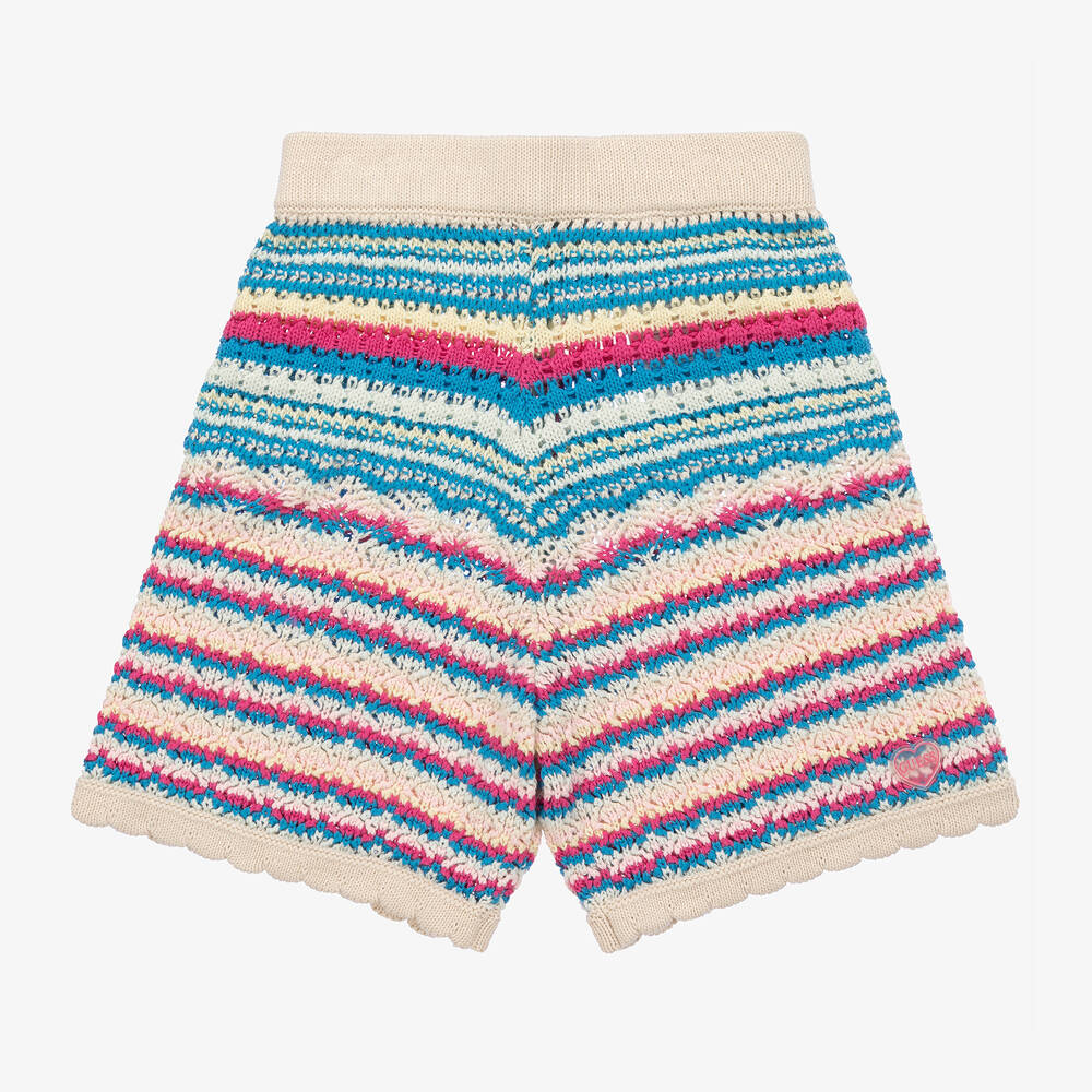 Shop Guess Junior Girls Ivory Cotton Crochet Shorts