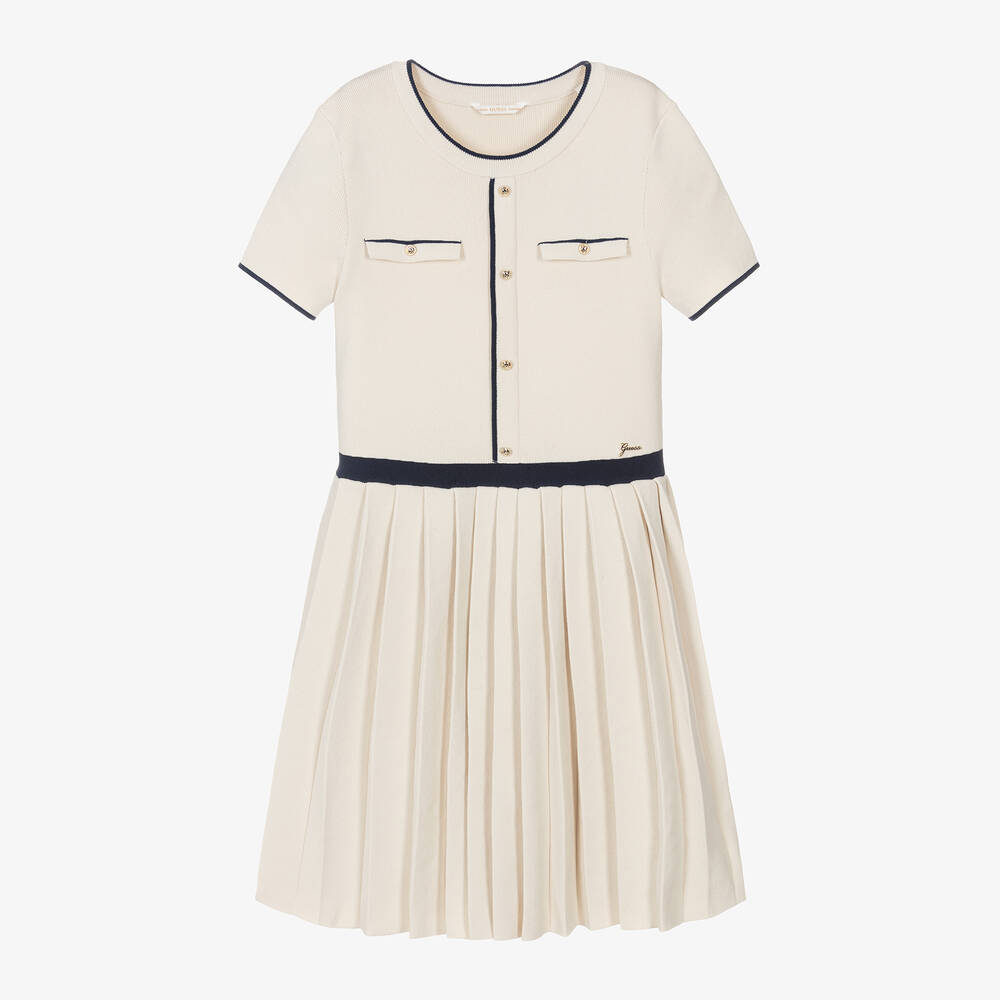 Guess - Junior Girls Ivory Knitted Dress | Childrensalon