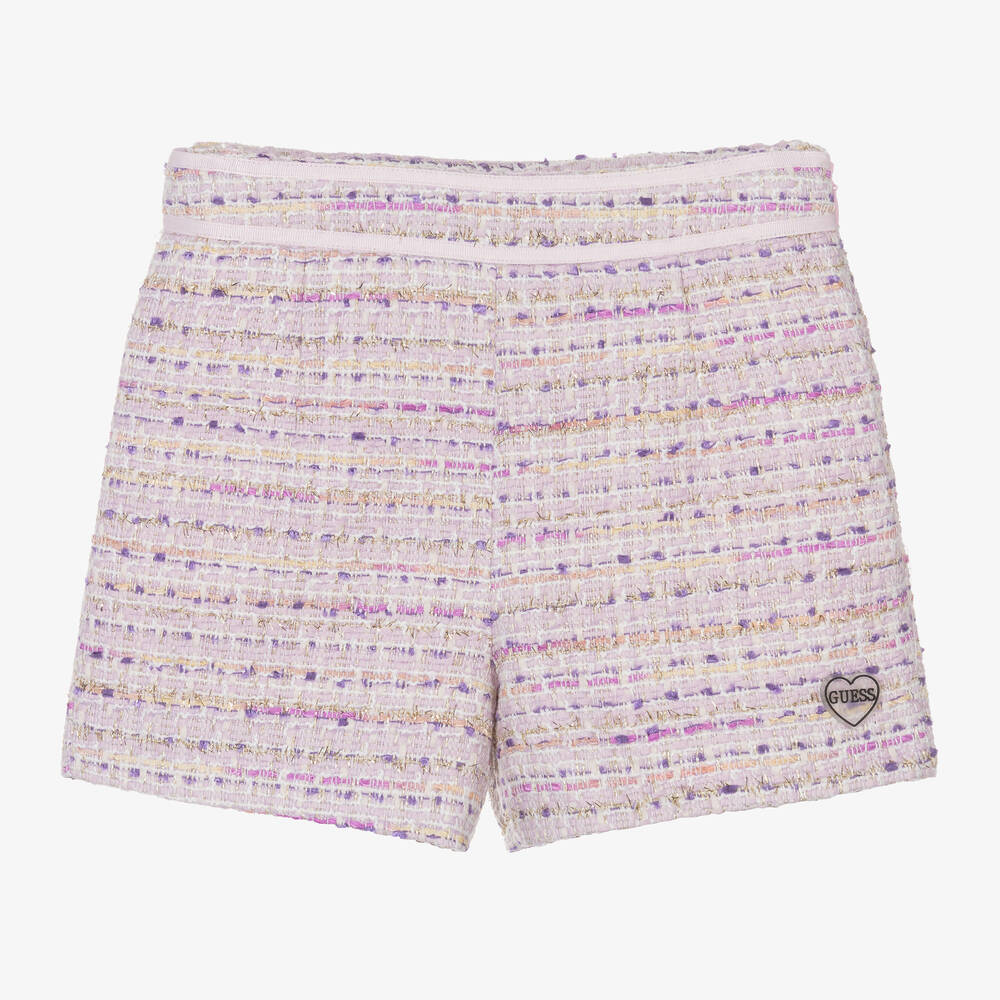Guess - Junior Girls Pink & Lilac Tweed Shorts | Childrensalon