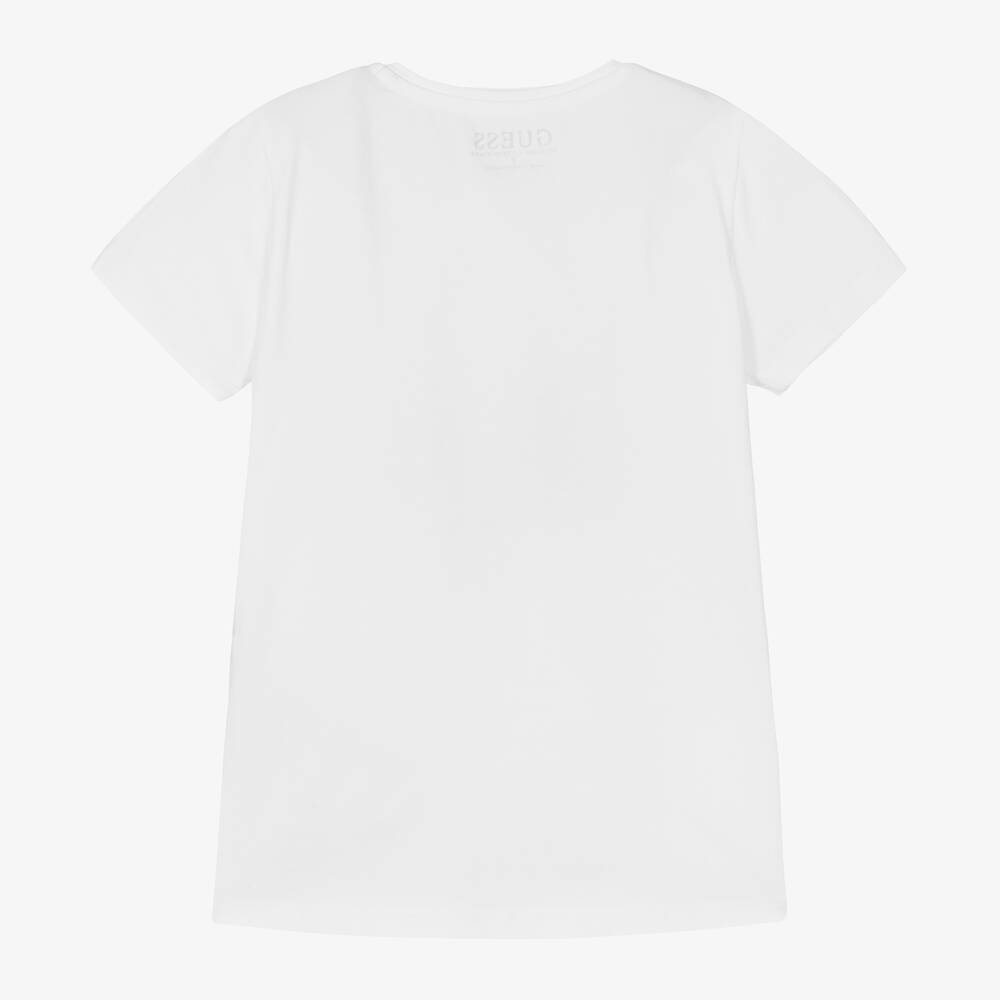 Guess - Junior Girls White Cotton T-shirt 