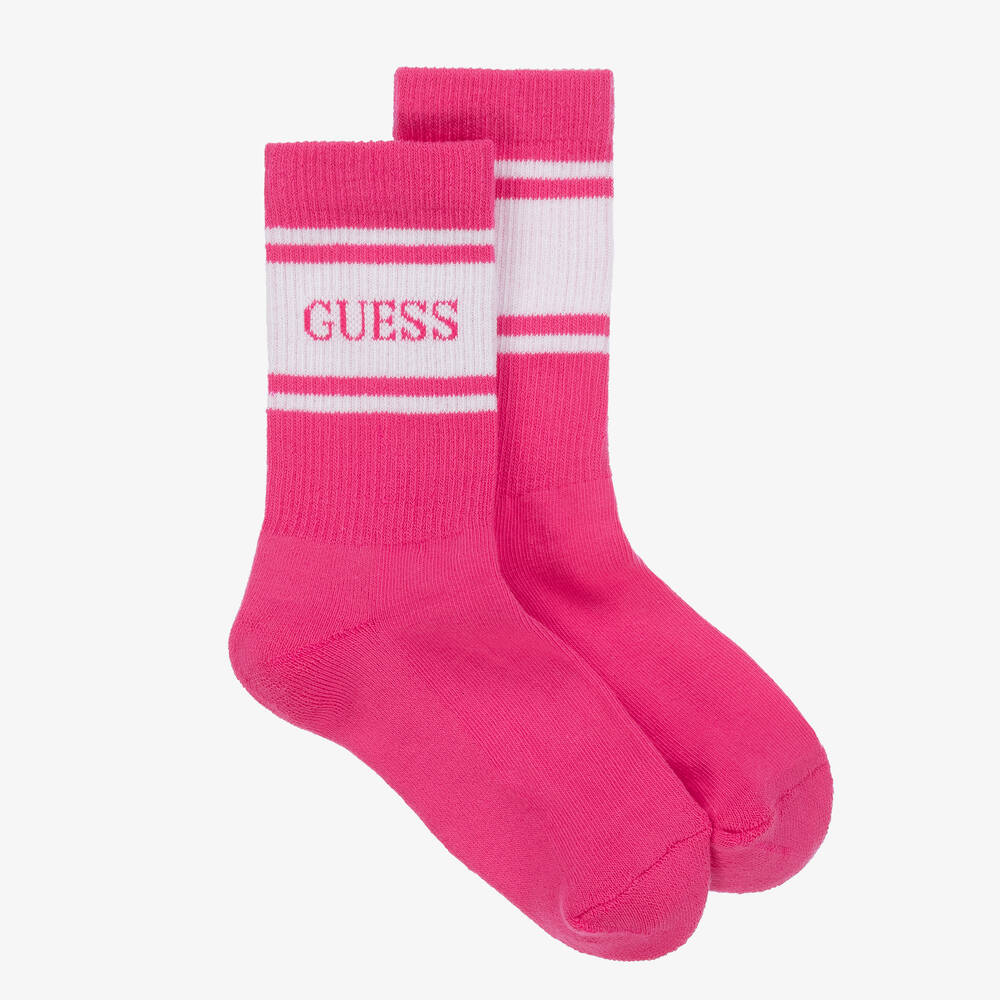 Guess - Pink Cotton Socks | Childrensalon