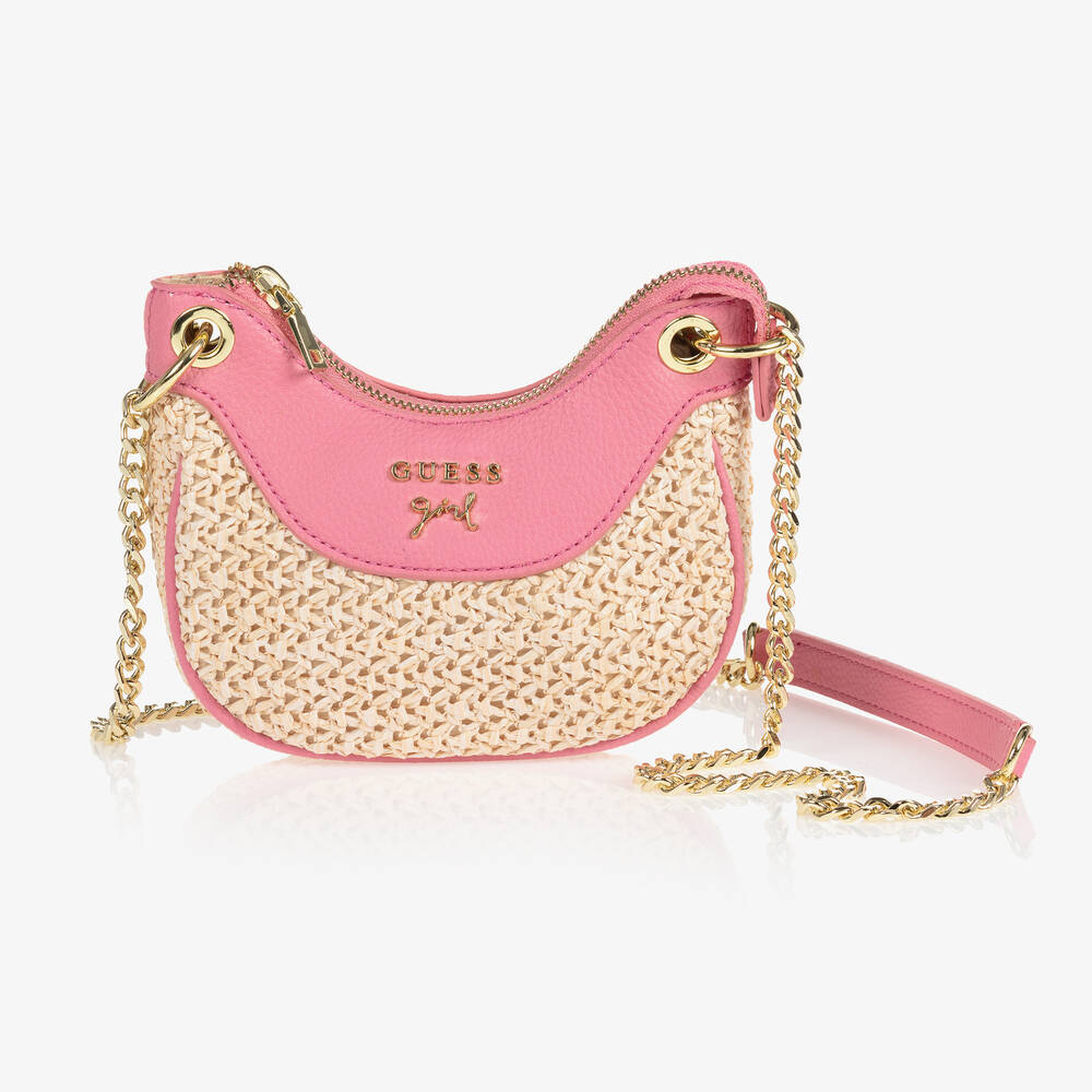 Guess - Girls Pink Faux Leather Shoulder Bag (17cm)
