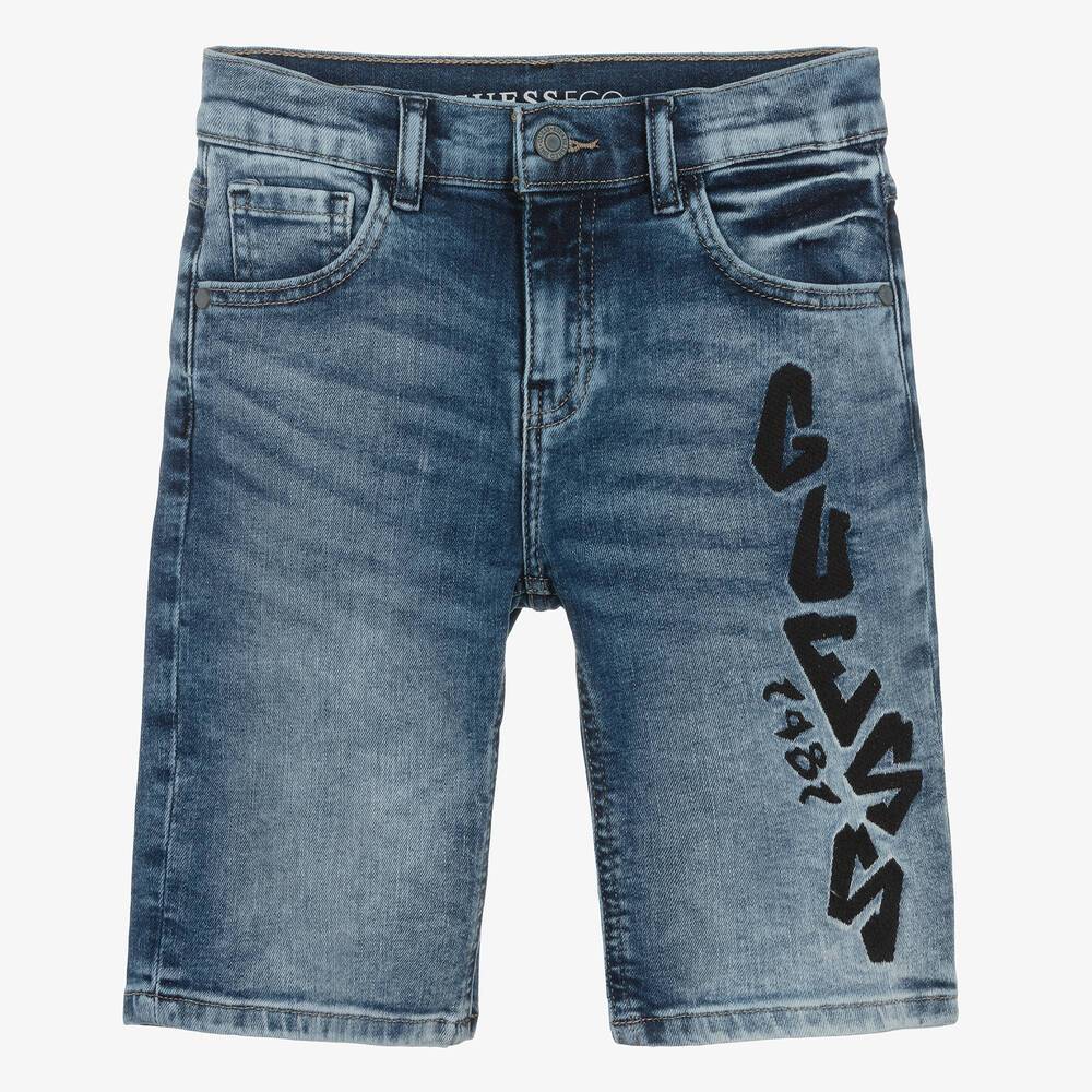 Shop Guess Teen Boys Blue Denim Shorts