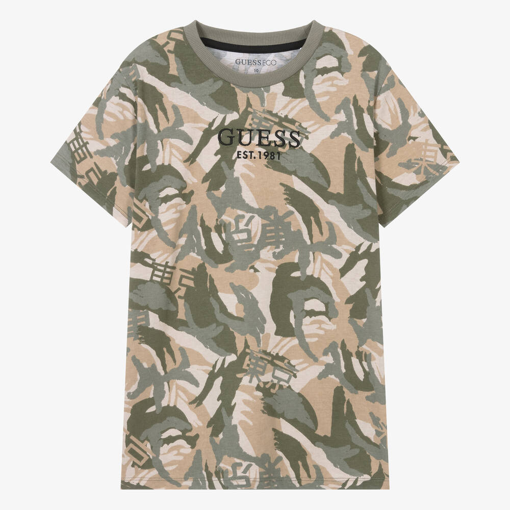 Guess - Teen Boys Green Cotton Jersey T-Shirt | Childrensalon