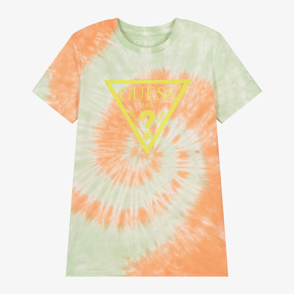 Guess - Teen Boys Green & Orange Tie-Dye T-Shirt | Childrensalon
