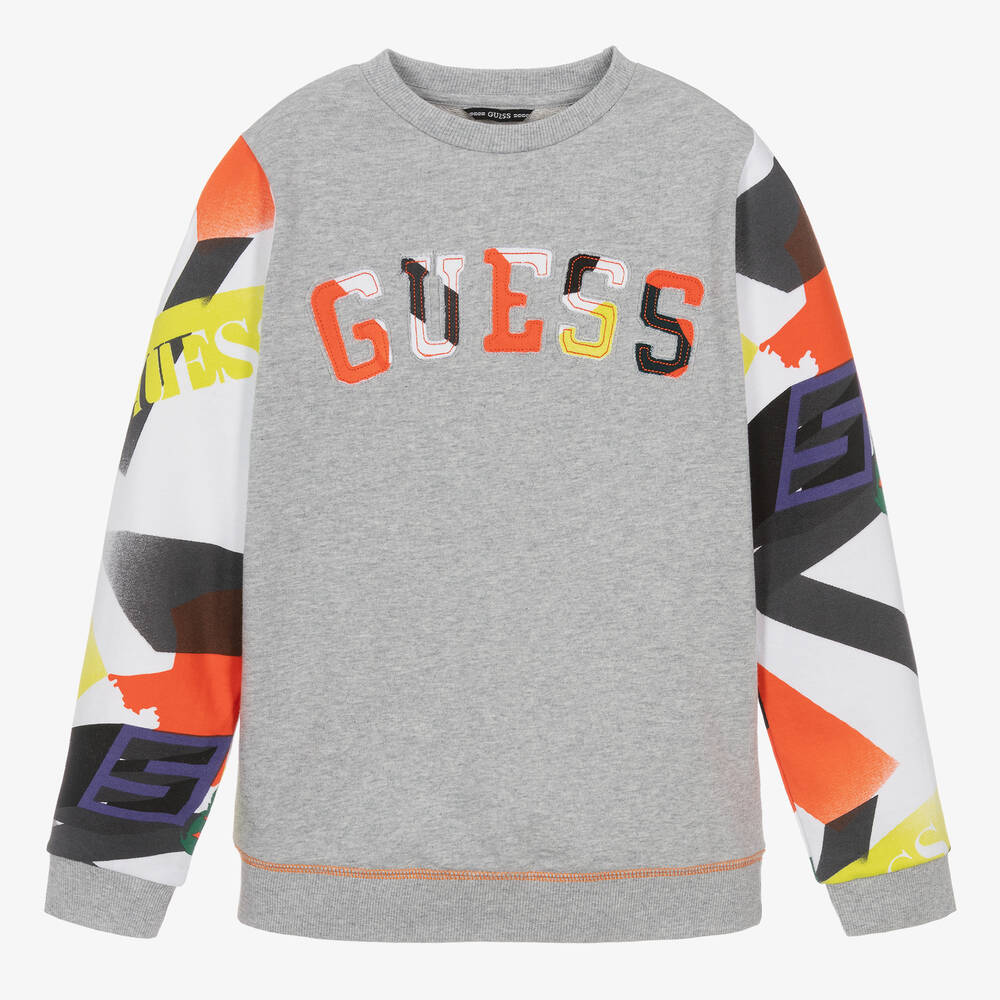 Guess - Teen Boys Grey Marl Sweatshirt | Childrensalon