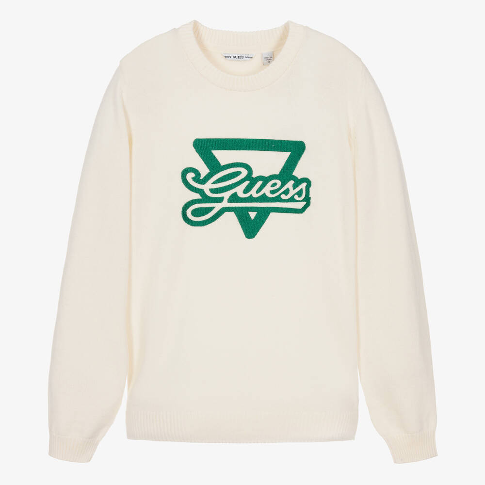 Guess - Teen Boys Ivory Cotton & Modal Sweater | Childrensalon