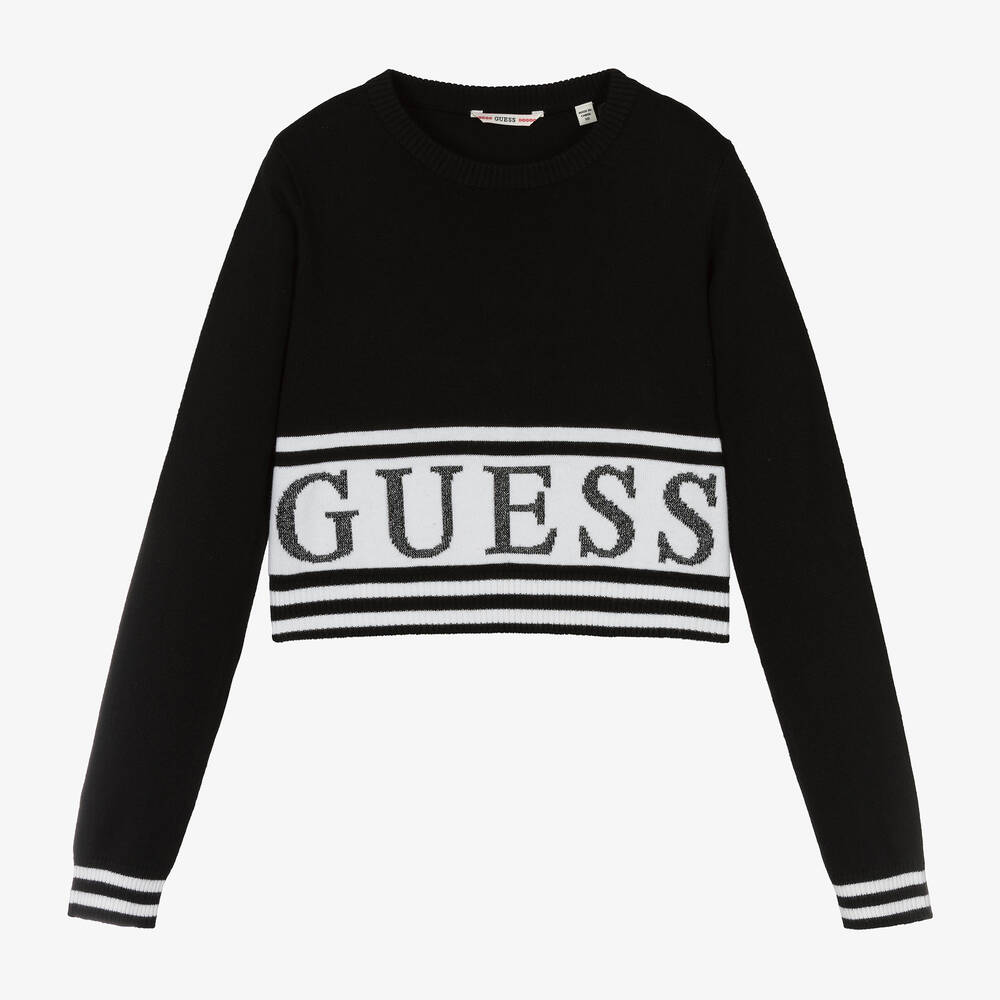 Guess - Teen Girls Black Knitted Sweater | Childrensalon