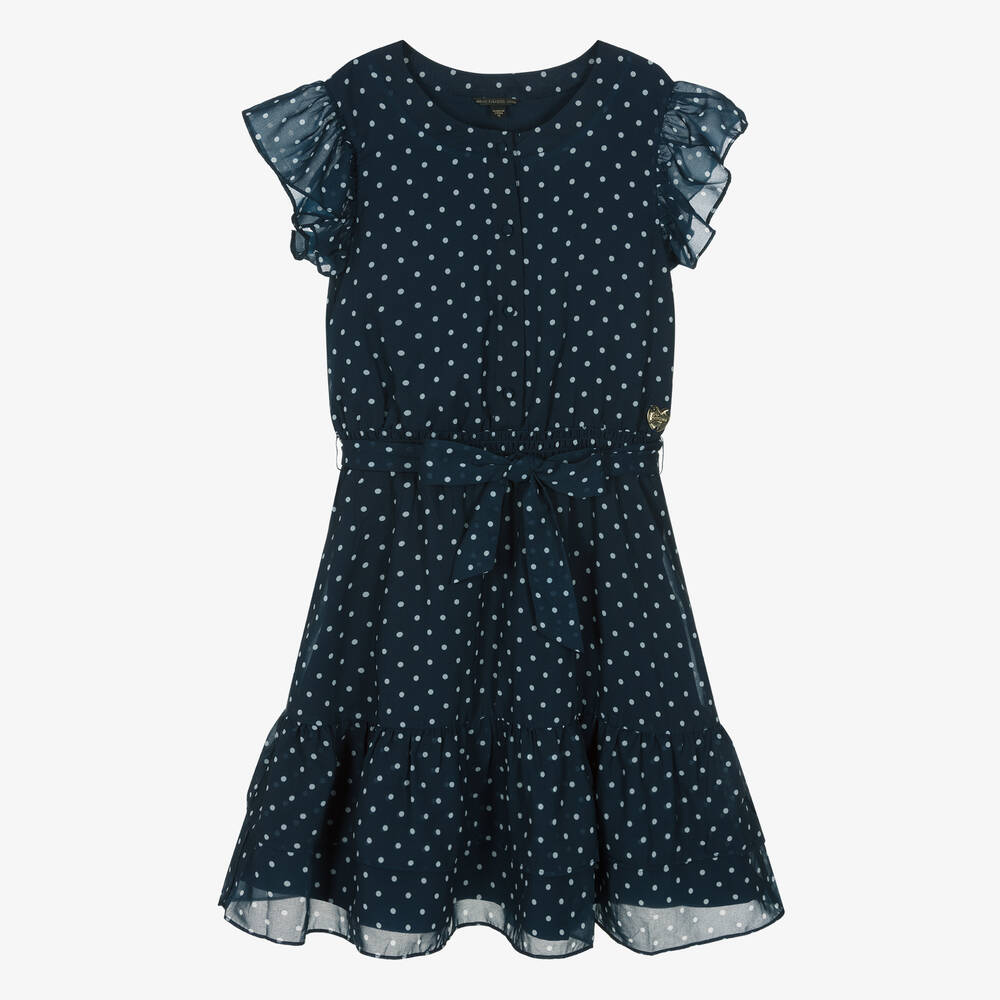 Guess - Teen Girls Blue Chiffon Polka Dot Dress | Childrensalon