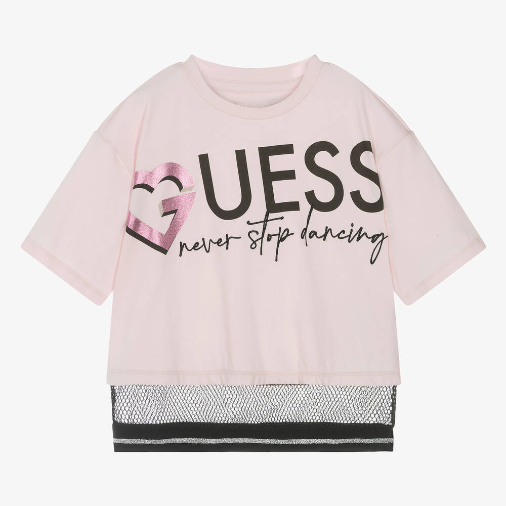 Guess - Teen Girls Pink Cotton Dance T-Shirt | Childrensalon