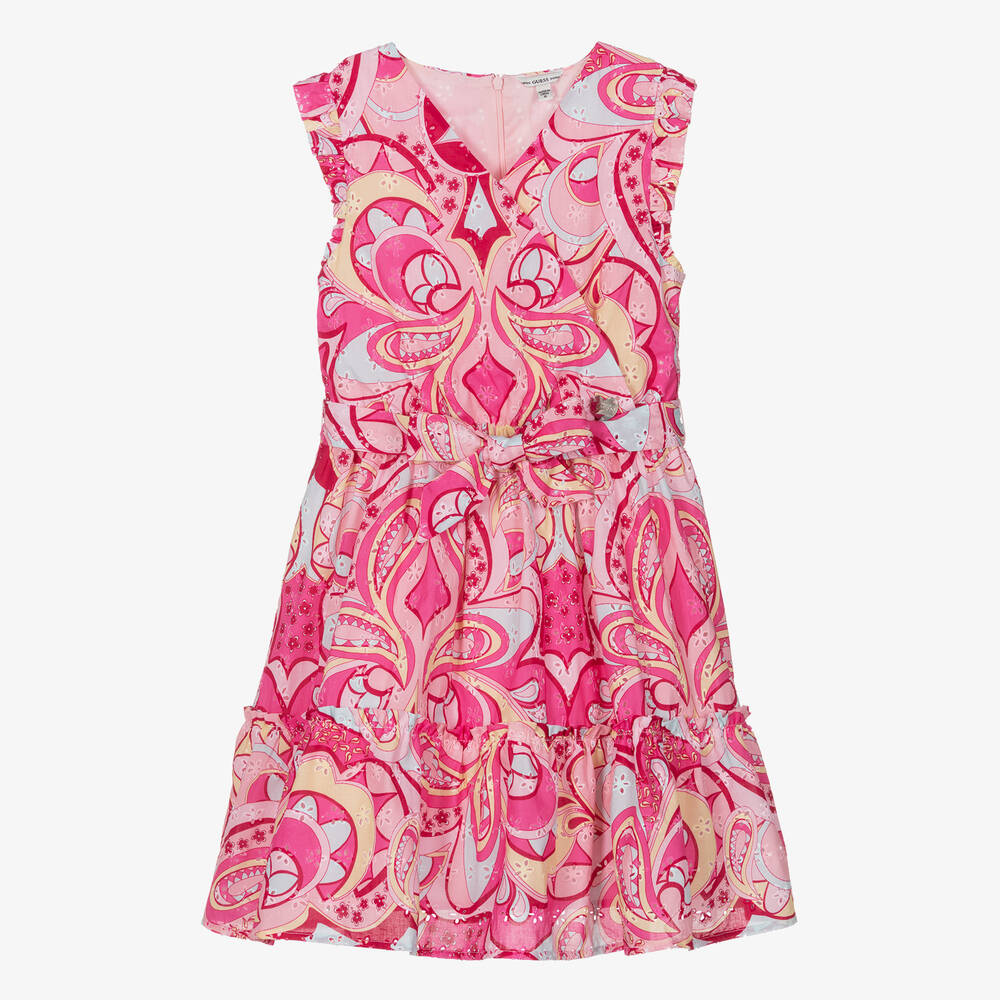 Guess - Teen Girls Pink Cotton Paisley Dress | Childrensalon