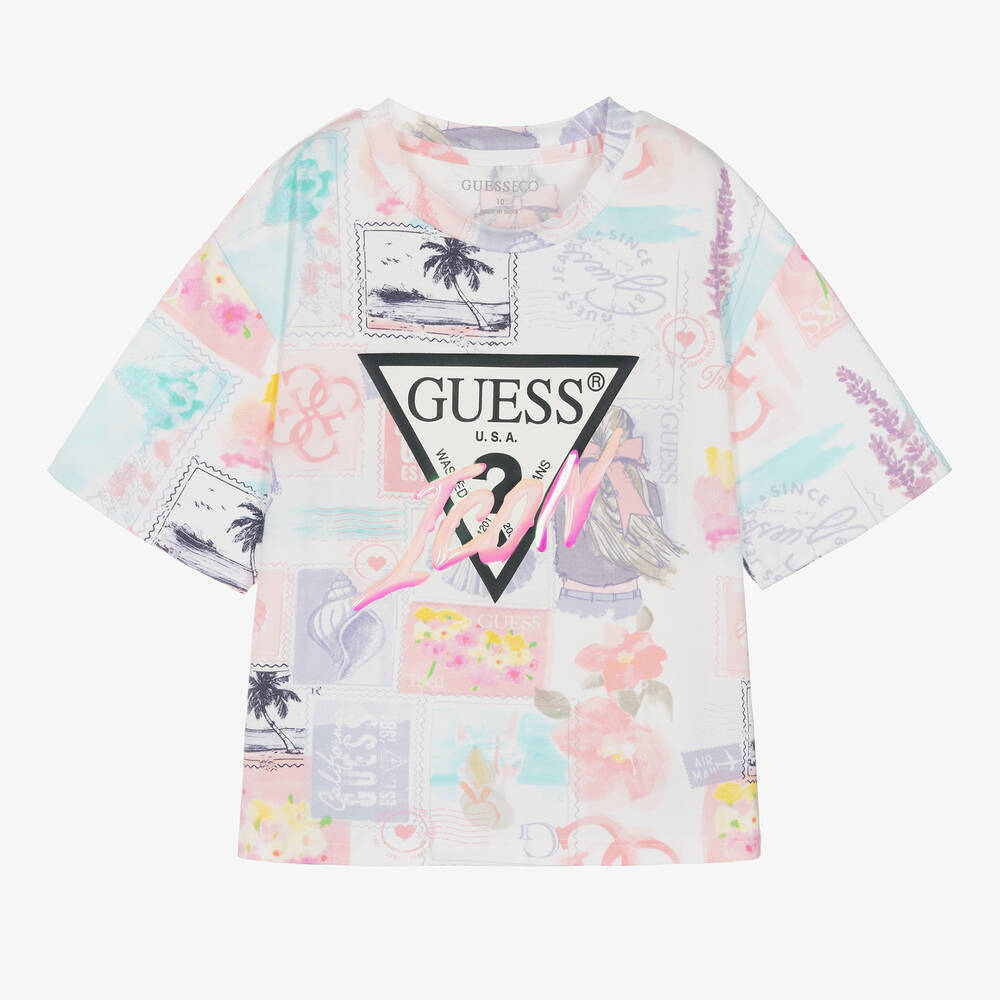 Guess - Teen Girls Pink Icon Cotton T-Shirt | Childrensalon