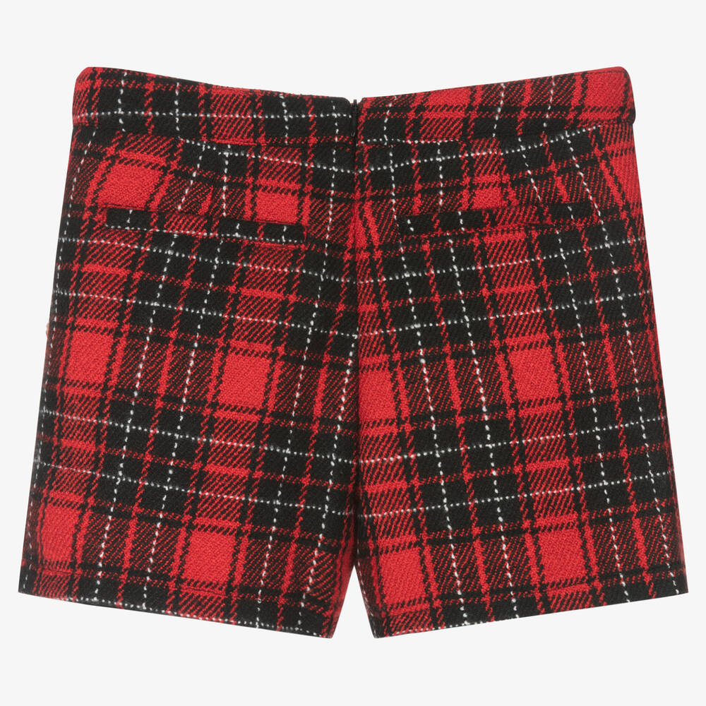 Guess - Teen Girls Red Tartan Shorts | Childrensalon