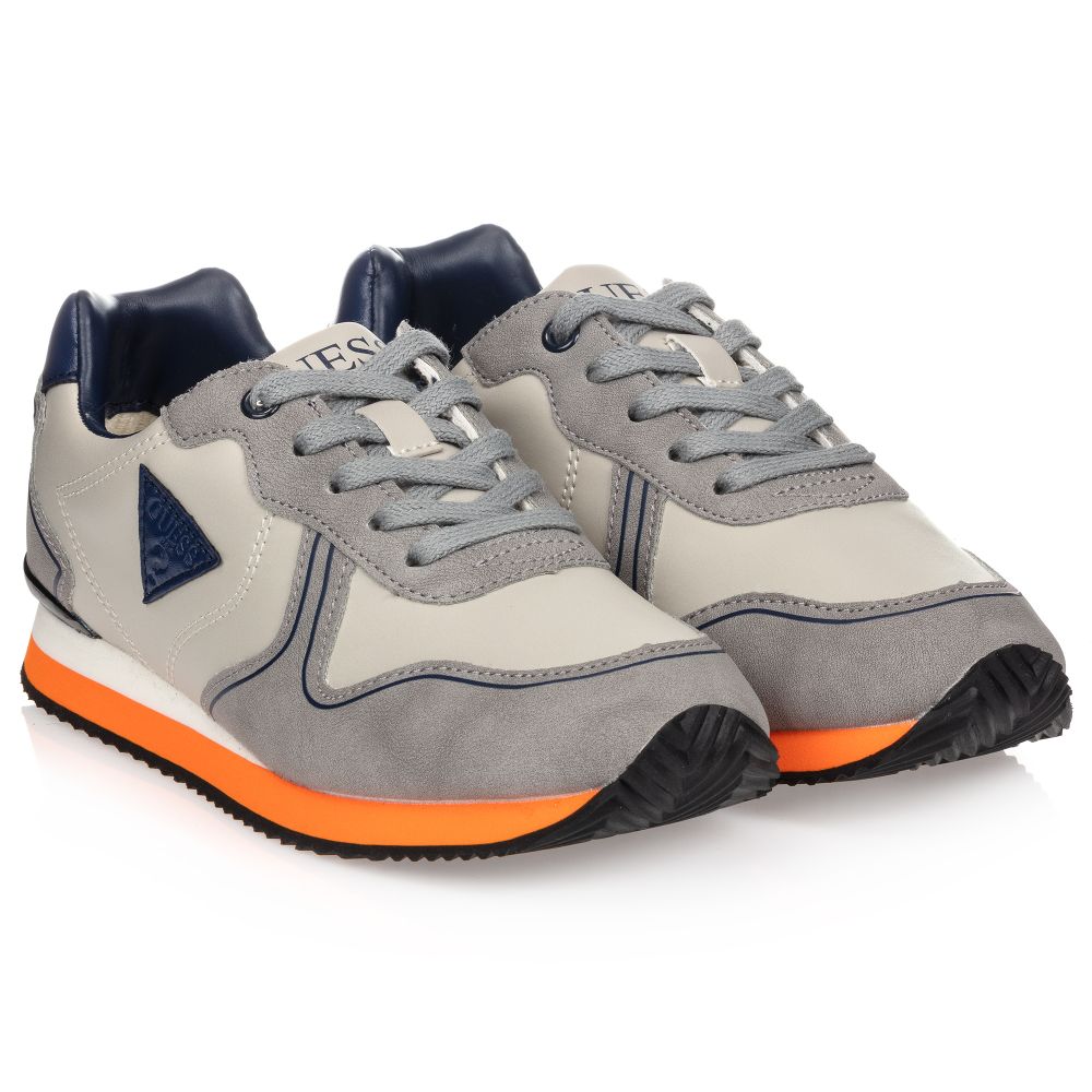 grey and orange trainers