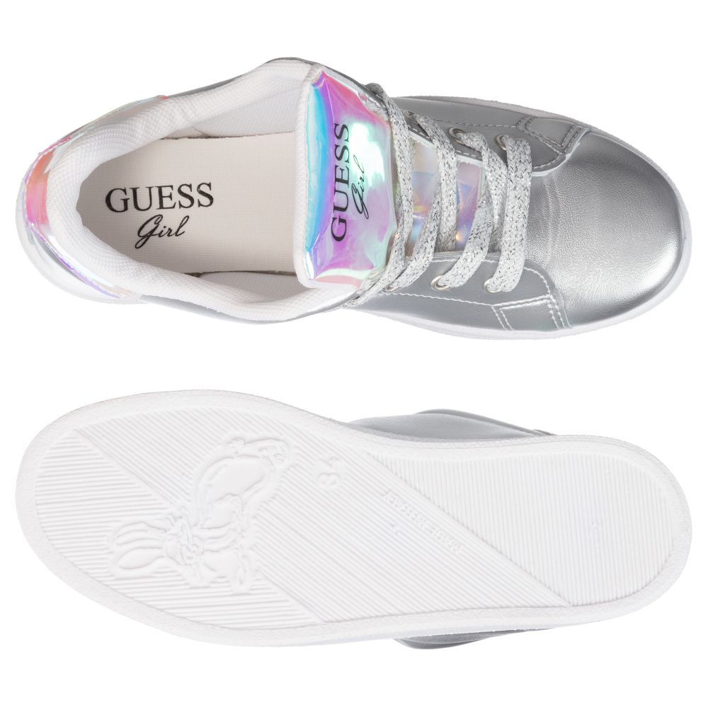 guess silver trainers