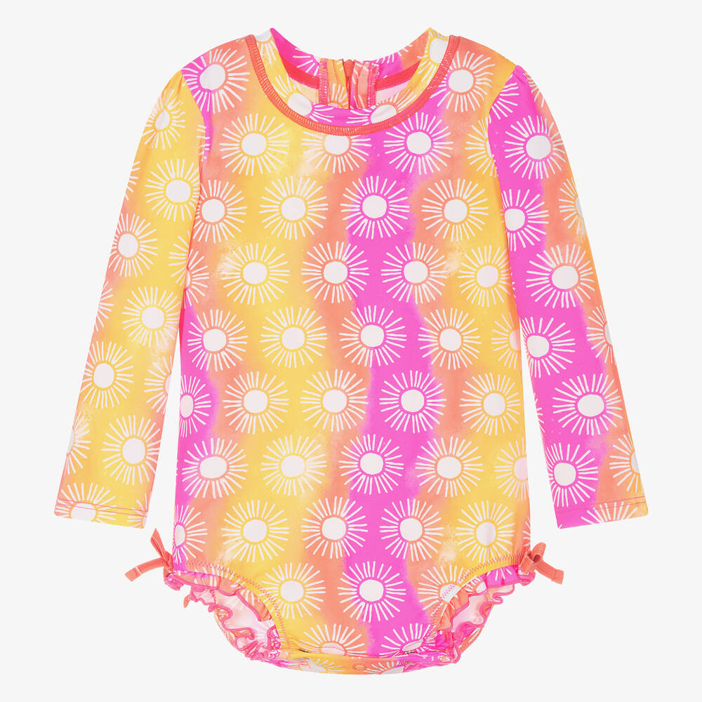 Hatley - Baby Girls Pink Sun Swimsuit (UPF50+) | Childrensalon