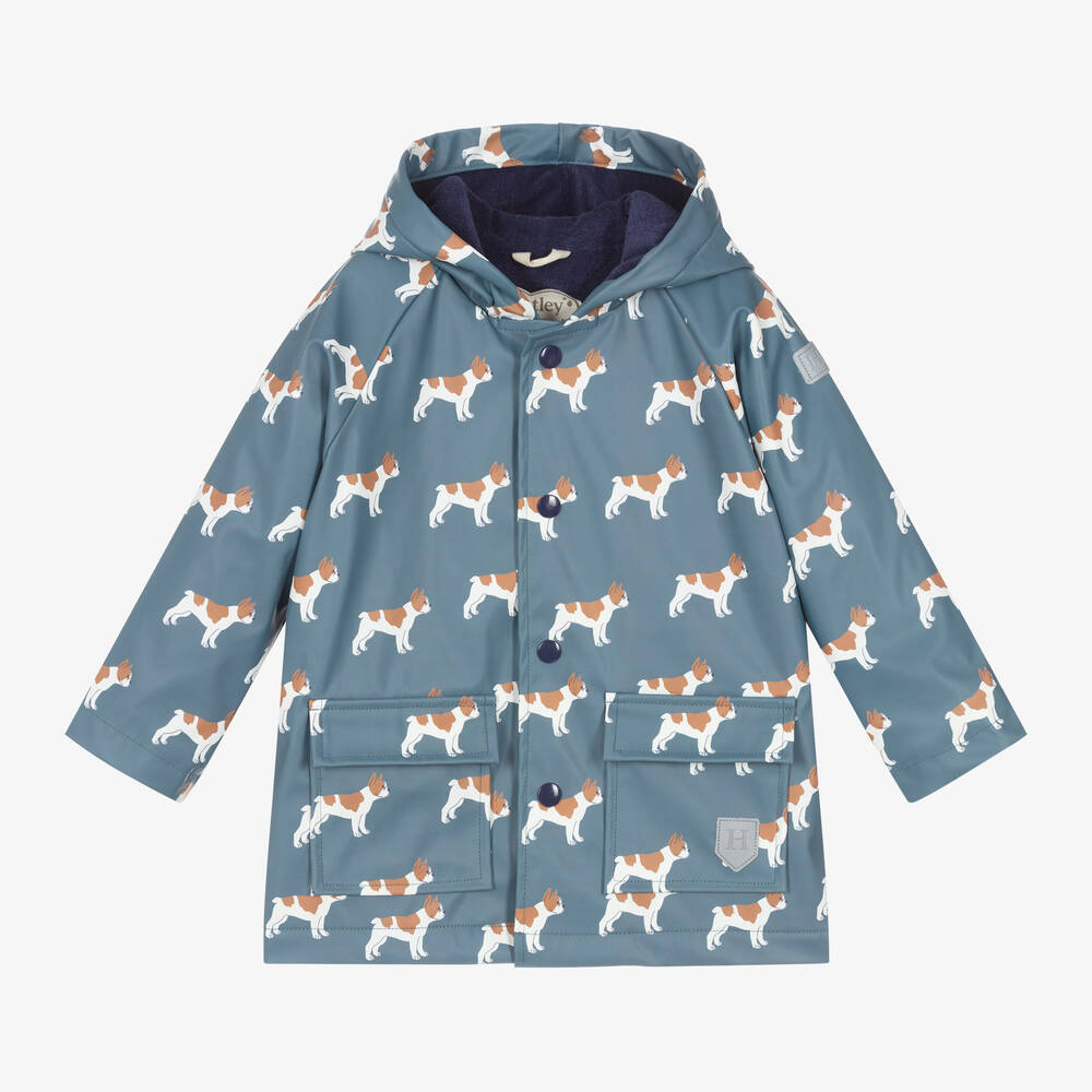 Hatley - Blue Bulldog Hooded Raincoat | Childrensalon