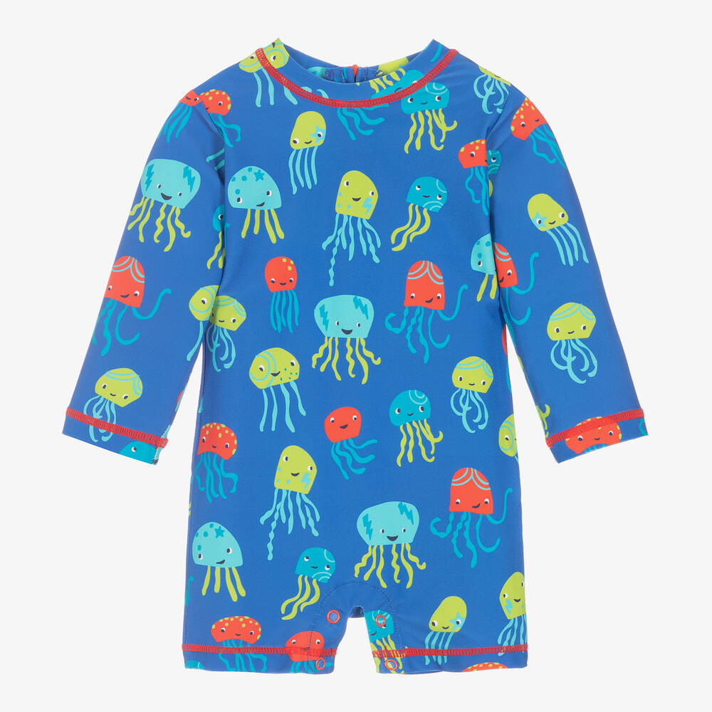 Hatley Baby Boy's Tiny Jellyfish One-piece Rashguard Swimsuit In Blue