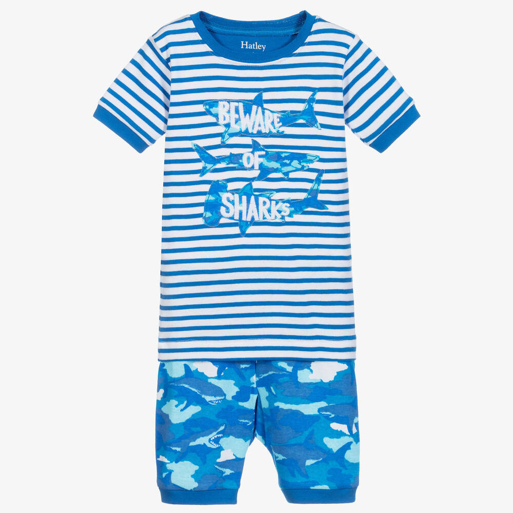 Hatley Babies' Boys Blue Organic Cotton Pyjamas In Brown