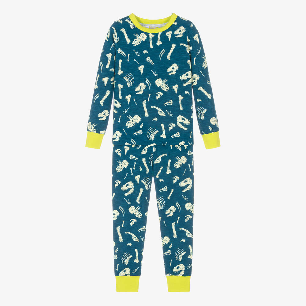 Hatley - Boys Blue Dino Cotton Pyjamas | Childrensalon
