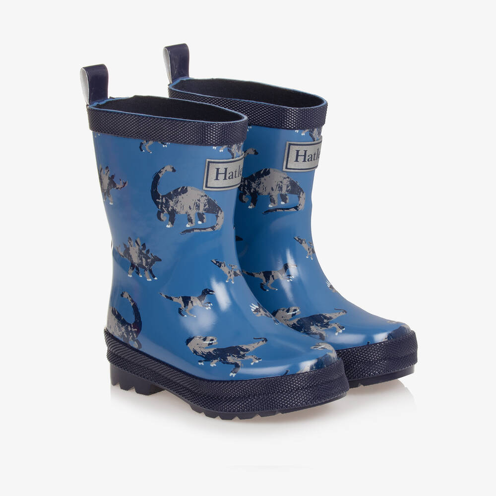 Hatley - Boys Blue Dinosaur Rain Boots | Childrensalon