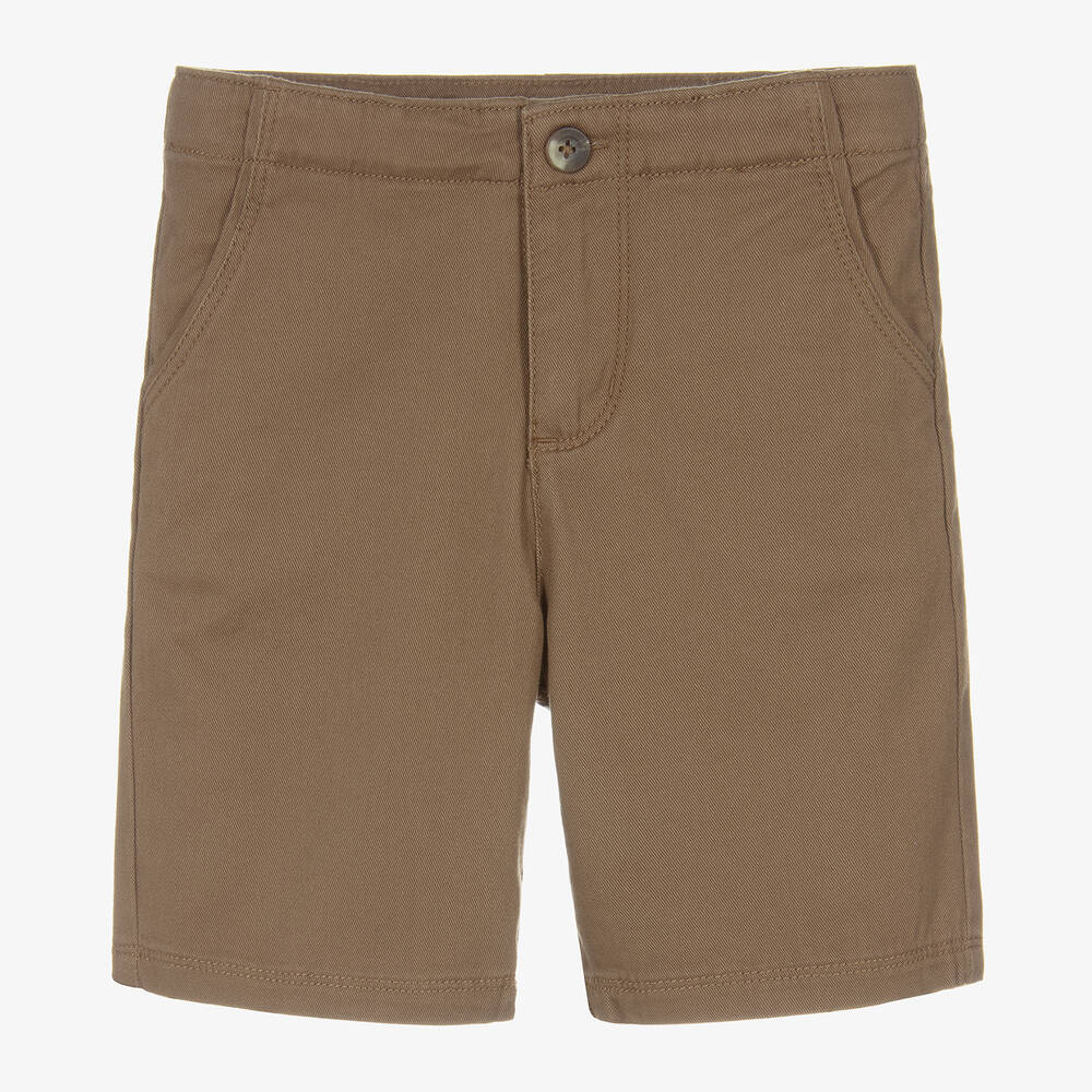 Hatley - Boys Brown Cotton Twill Shorts | Childrensalon