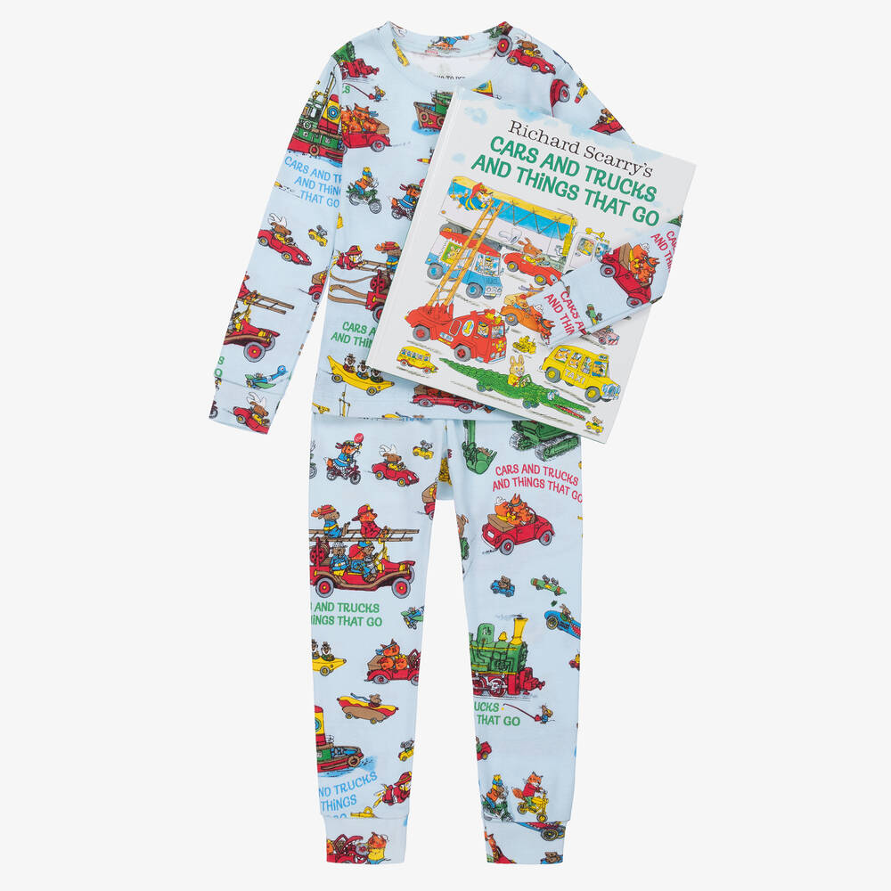 Hatley Books To Bed - Boys Cars & Trucks Pyjamas & Book Gift Set | Childrensalon