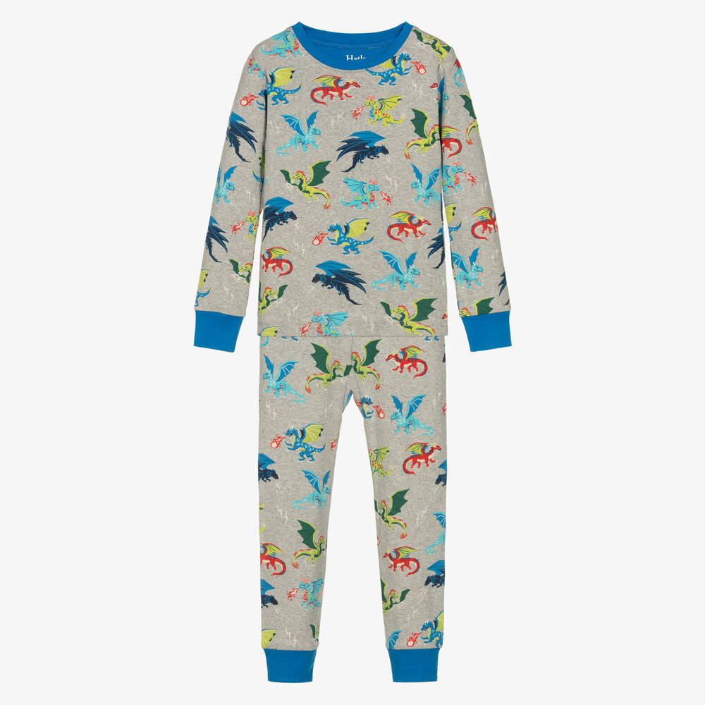 Hatley - Серая хлопковая пижама с драконами | Childrensalon