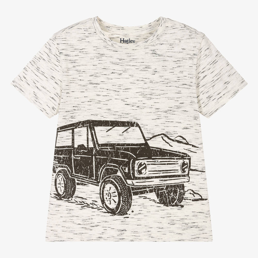 Hatley - Boys Grey Cotton Off-Road Car T-Shirt | Childrensalon