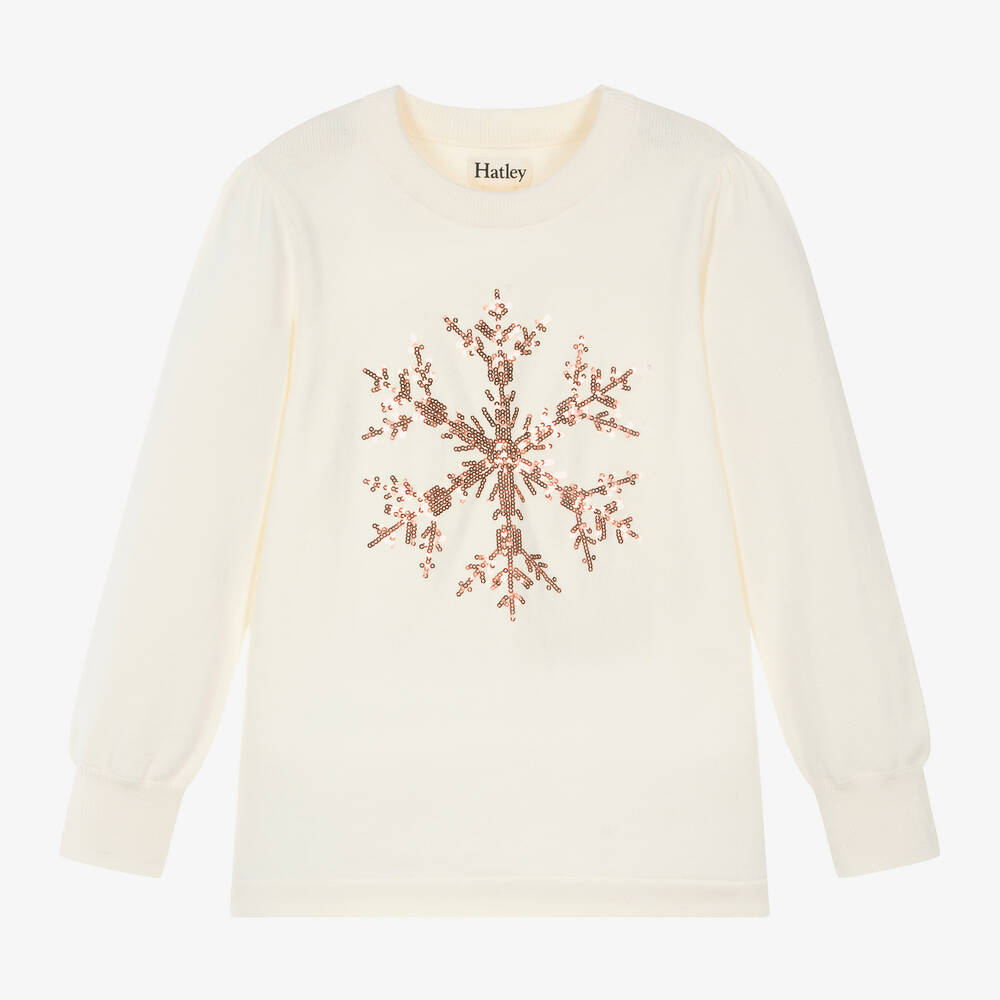 Hatley - Girls Ivory Snowflake Sweater | Childrensalon