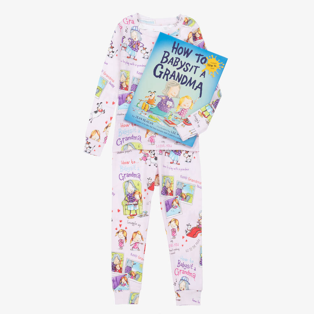 Hatley Books To Bed - Livre et pyjama rose pâle en coton | Childrensalon