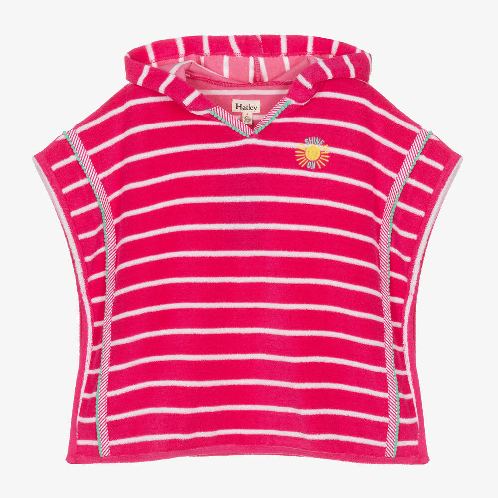 Hatley - Розовое хлопковое пончо-полотенце с капюшоном для девочек | Childrensalon