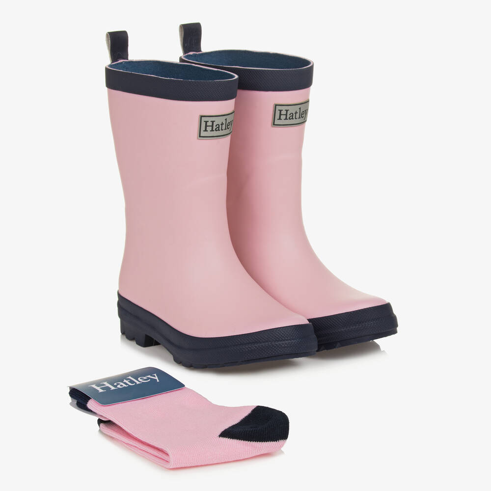 Hatley - Розово-синие резиновые сапоги для девочек | Childrensalon