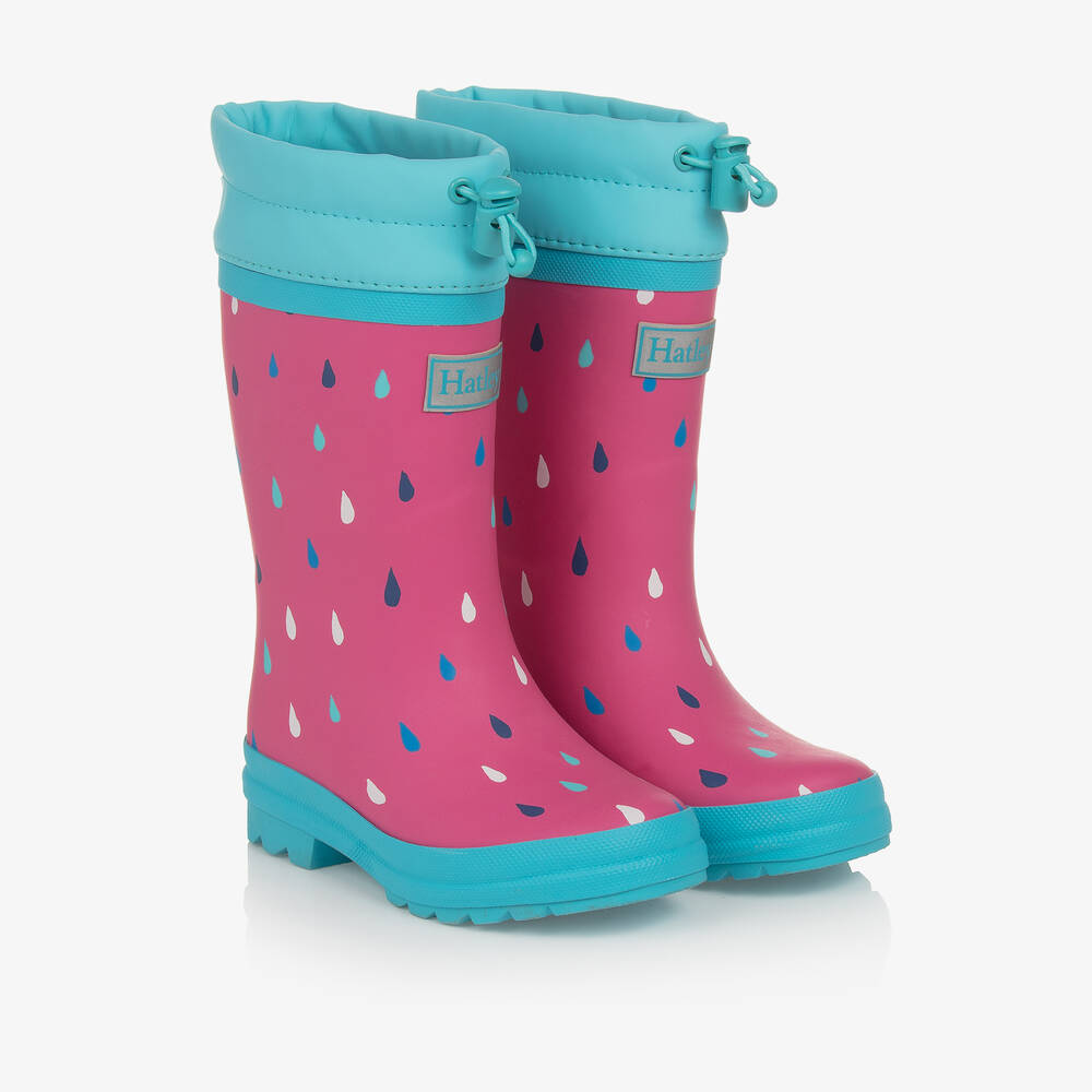 Hatley - Girls Pink Tiny Drops Rain Boots | Childrensalon