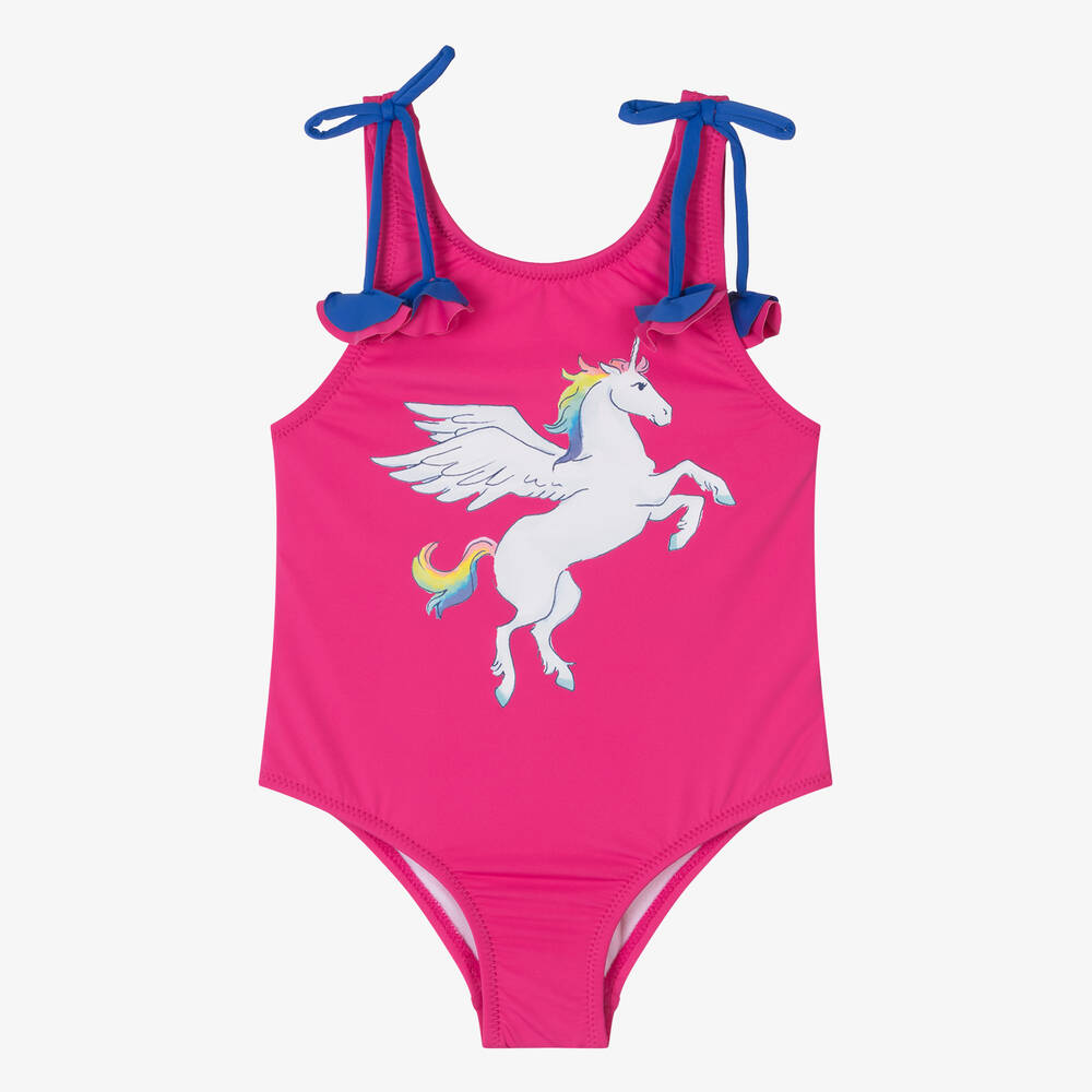 Hatley - Girls Pink Unicorn Swimsuit (UPF50+) | Childrensalon