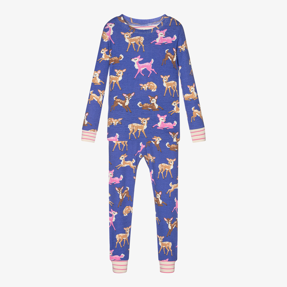 Hatley Babies' Girls Purple Fawns Pyjamas In Blue