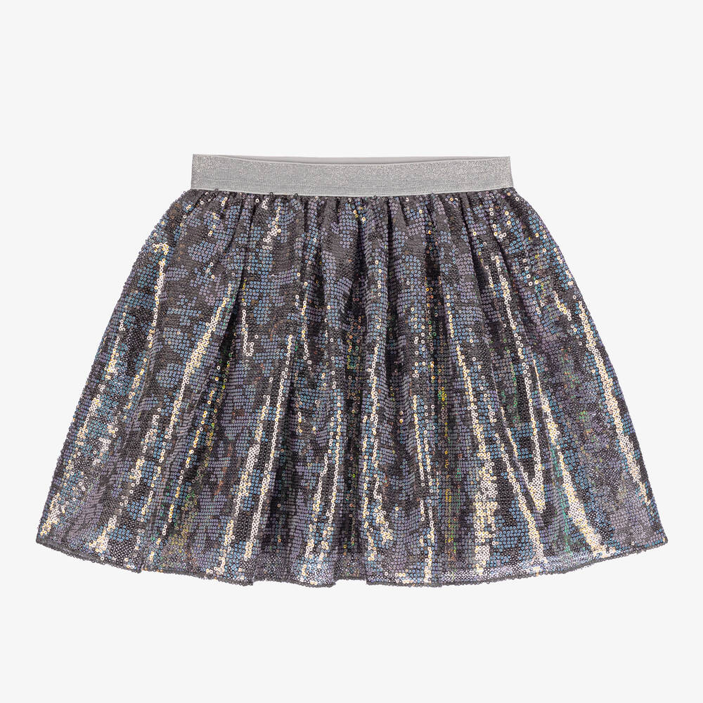 Hatley - Girls Silver Sequin Floral Skirt | Childrensalon