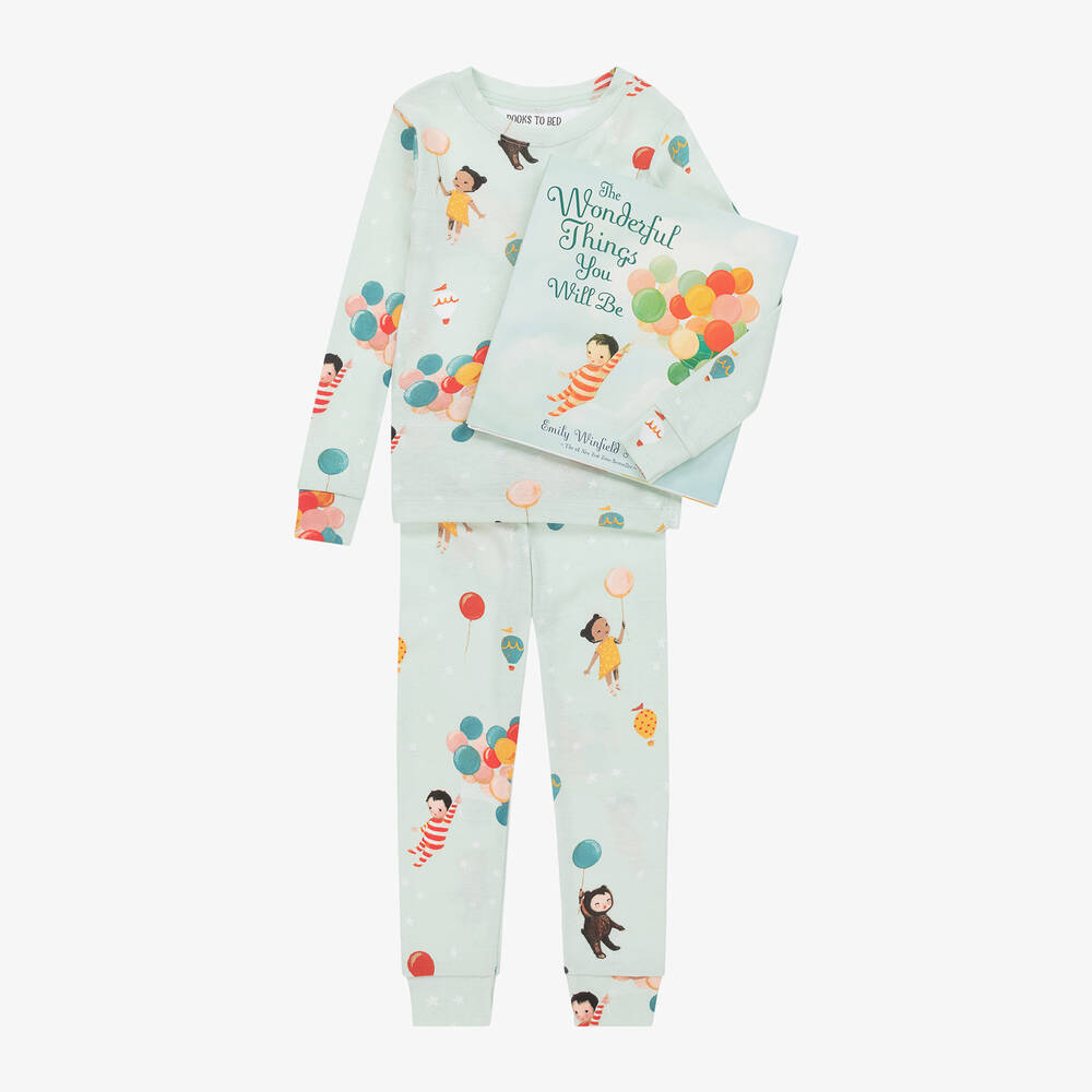 Hatley - Green Wonderful Things Cotton Pyjamas & Book Set | Childrensalon