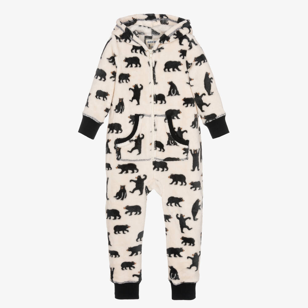 Hatley - Ivory Fleece Hooded Bear Onesie | Childrensalon