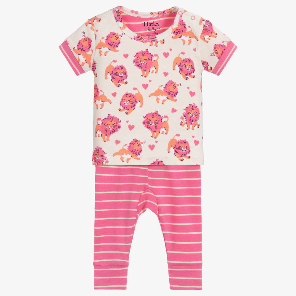 Hatley Girls Organic Cotton Baby Pyjamas In Pink