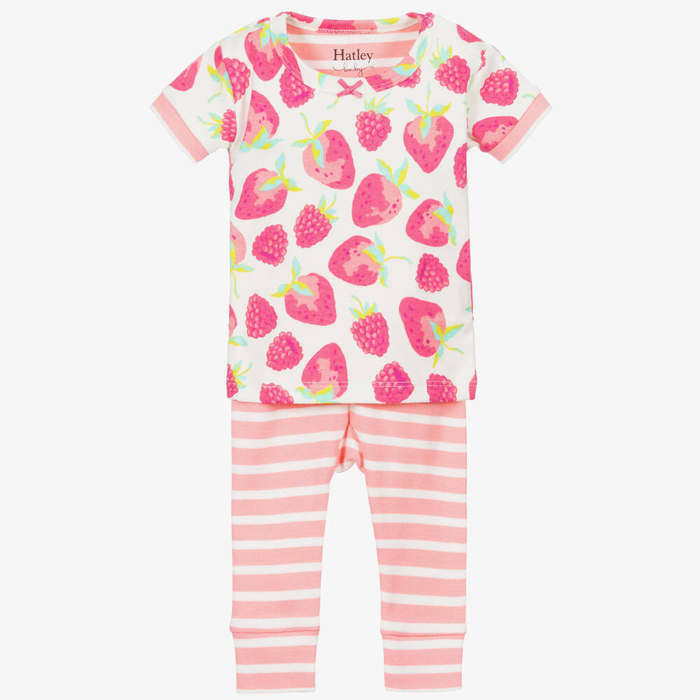 Hatley Girls Organic Cotton Baby Pyjamas In Pink