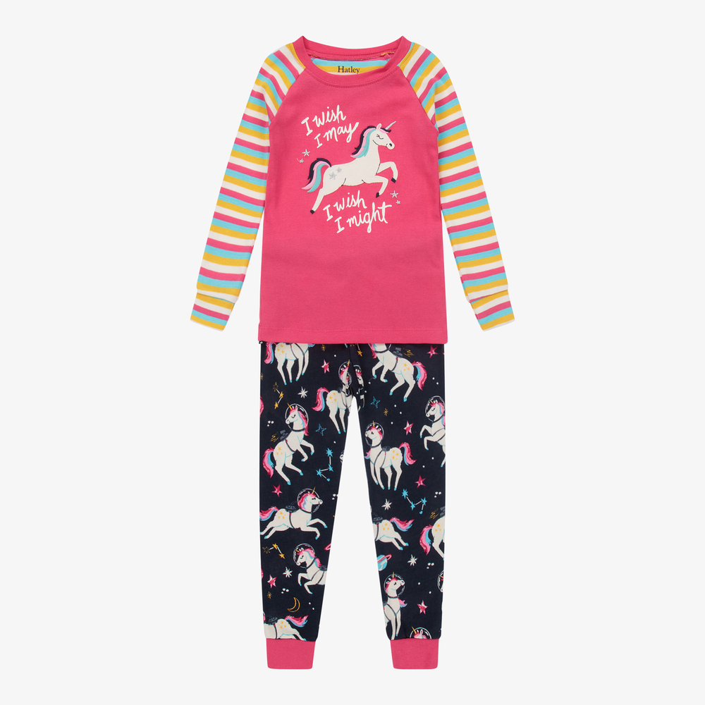 Hatley Kids' Girls Pink Glow-in-the-dark Pyjamas