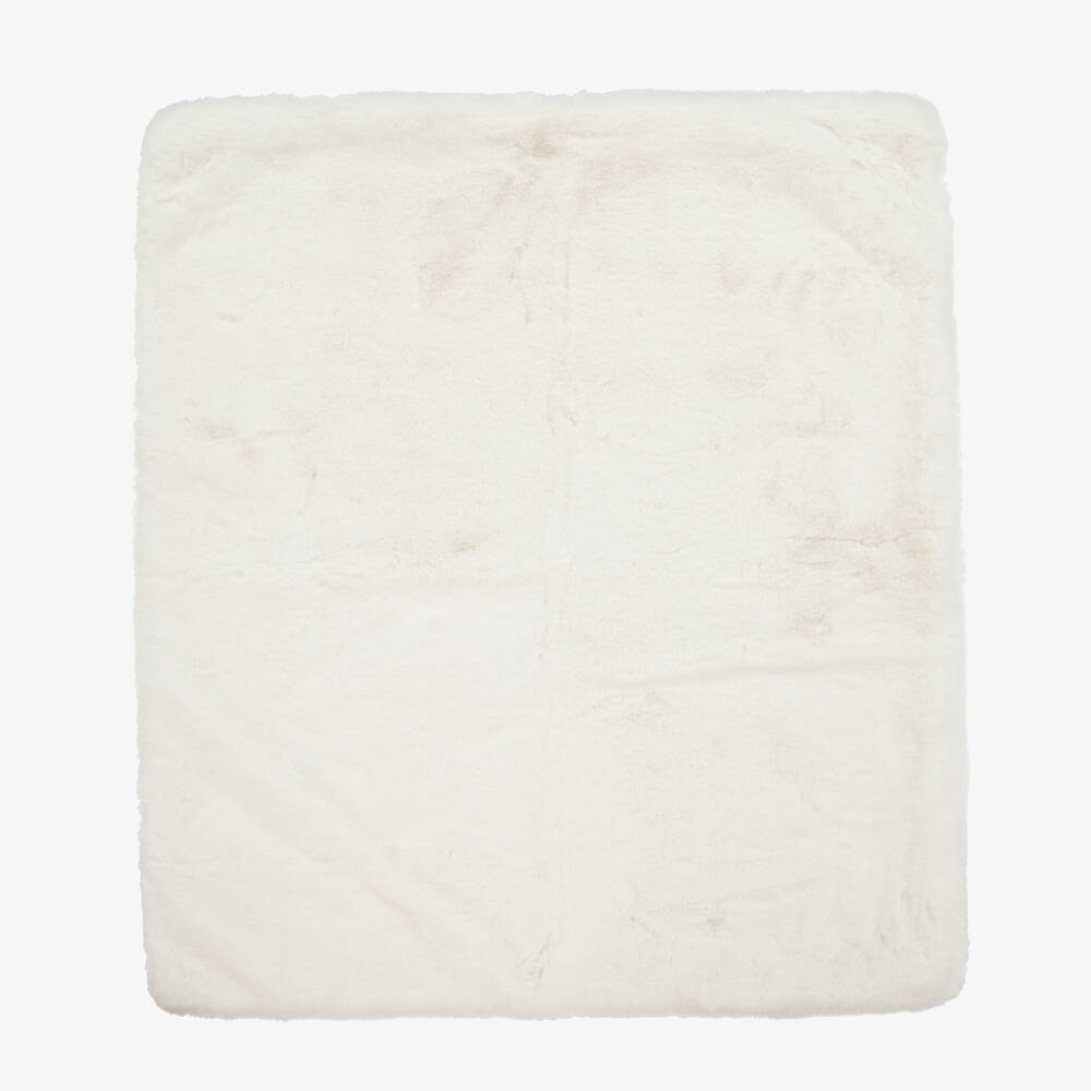 Helen Moore - Ivory Faux Fur Blanket (80cm) | Childrensalon