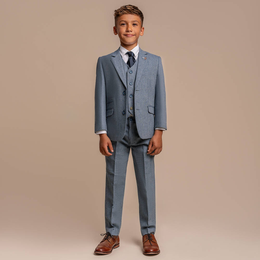 House of Cavani-Boys Light Blue Wells Suit | Childrensalon