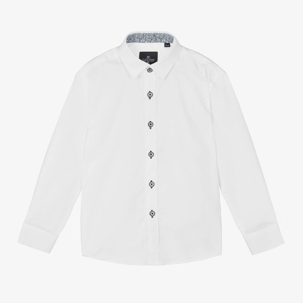 House of Cavani -  قميص قطن لون أبيض للأولاد | Childrensalon